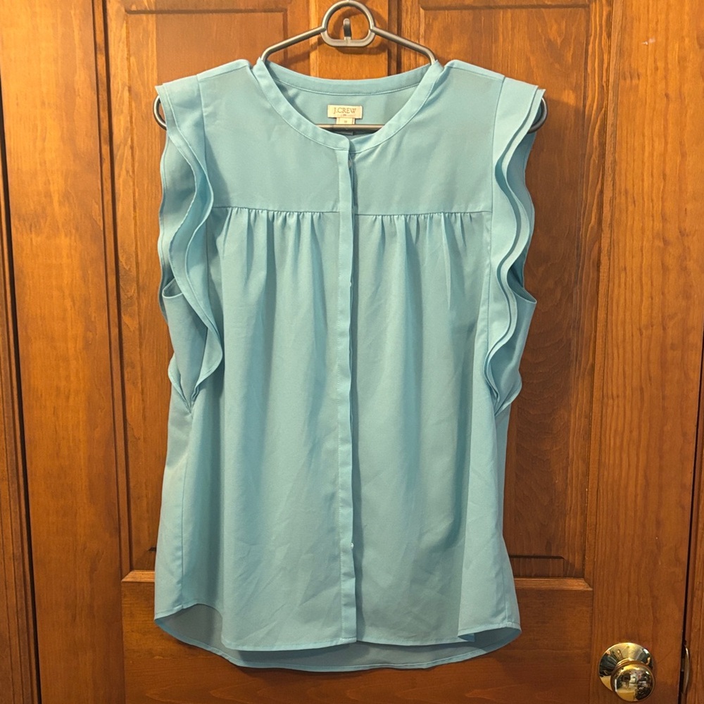 J. Crew Ruffle Sleeve Blouse 100% Polyester